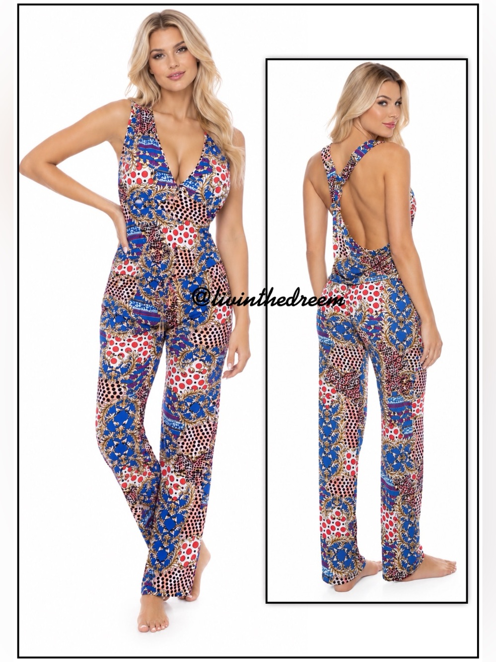 Luli Fama Desfile De Estrellas T-Back Long Jumpsuit